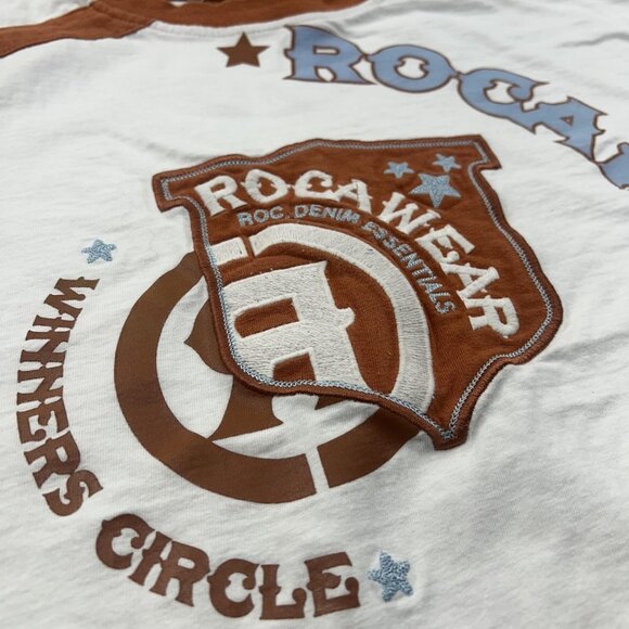 Vintage Rocawear Graphic Tee Mens 2XL XXL y2k Ringer Embroidered Hip Hop Rap - Picture 4 of 12
